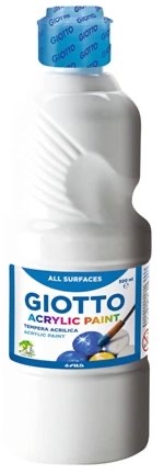 Acrylic School Paint 500Ml, White - Giotto