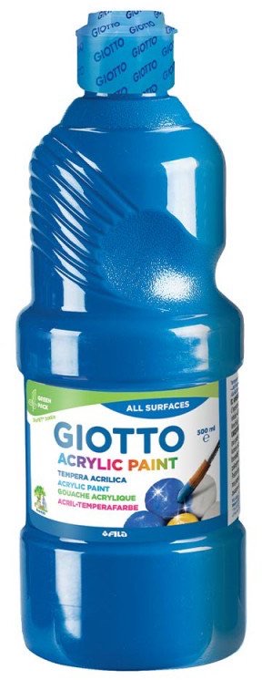 Acrylic School Paint 500Ml, Cyan - Giotto