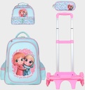 Trolly 3 Wheels Backpack Multi Comp Sweet Girl Mash 17"" & L.Bag, P.Case Set