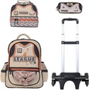Trolly 3 Wheels Backpack Multi Comp Basket League 17"" & L.Bag, P.Case Set