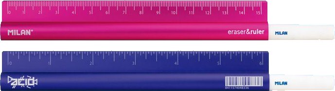 Display With 10 Eraser&Ruler 15Cm