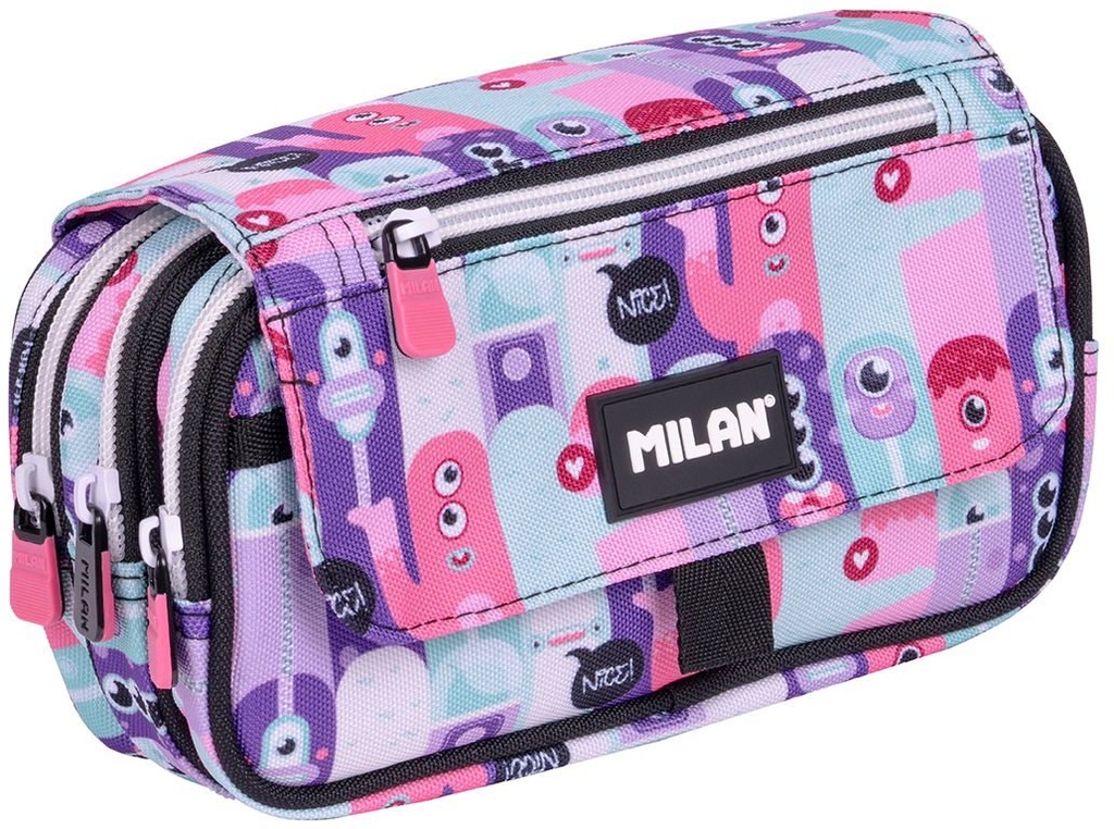 4-Zipper  Pencil Case Aliens With Flap