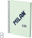 Notebook A5 Green 80 Sh.Lines Spiral 430