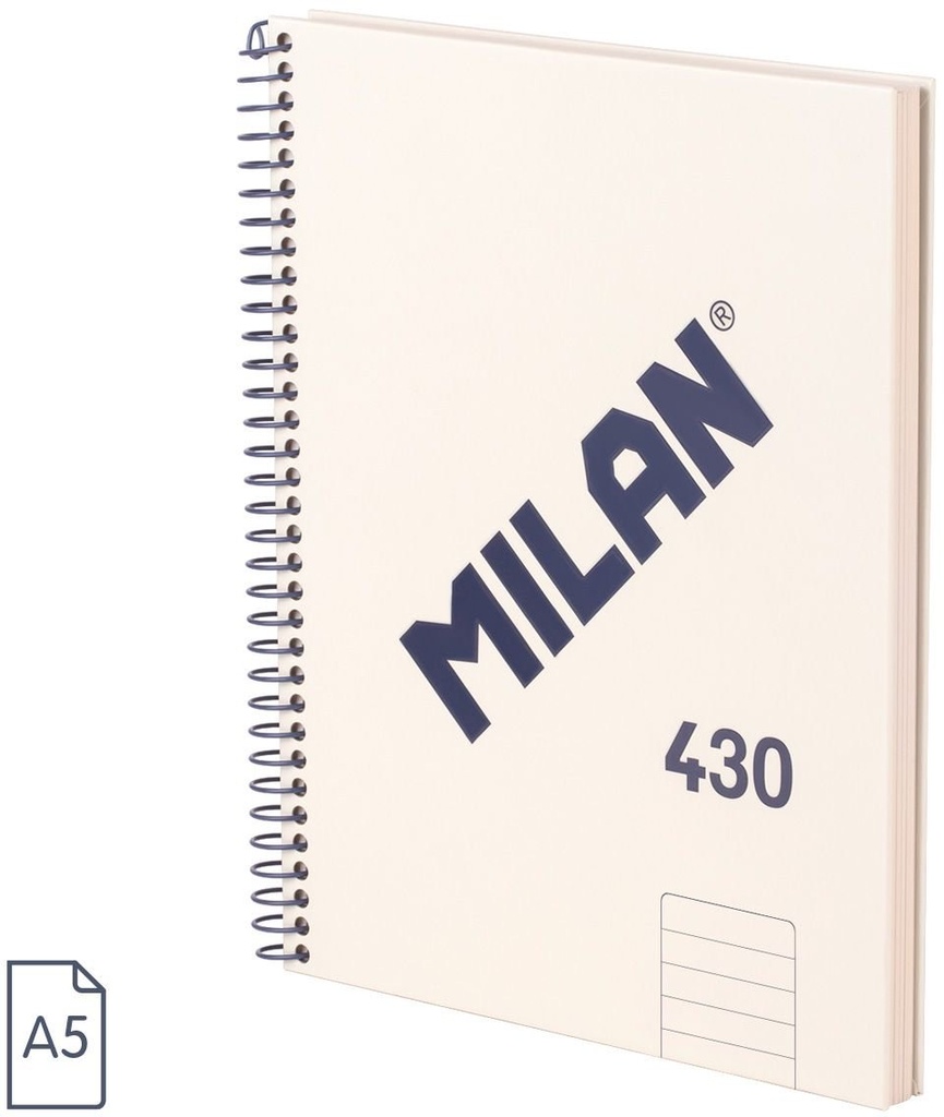 Notebook A5 Beige 80 Sh.Lines Spiral 430