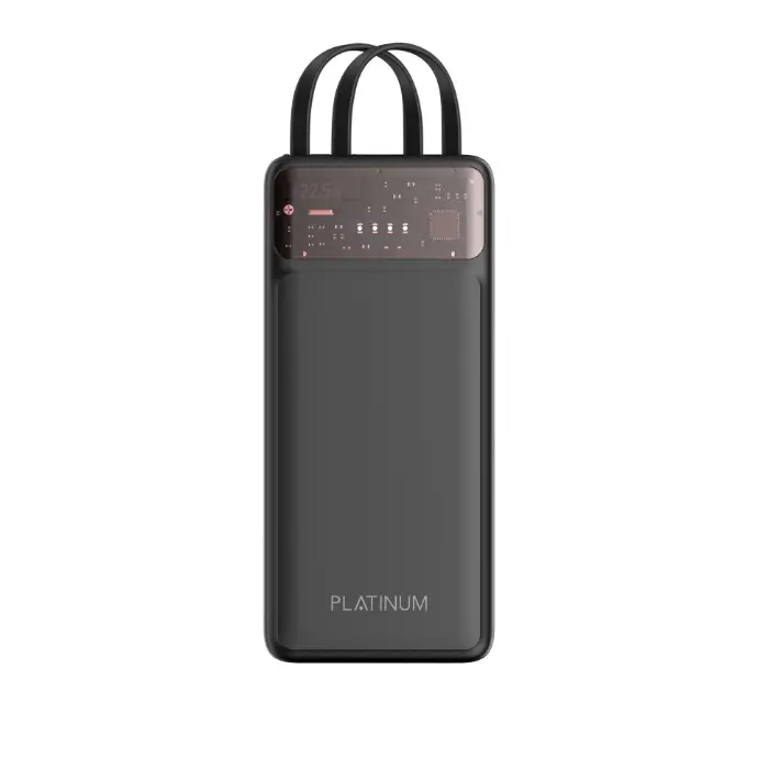 Platinum Jovial Series Power Bank 10000Mah Built-In Cables - Black