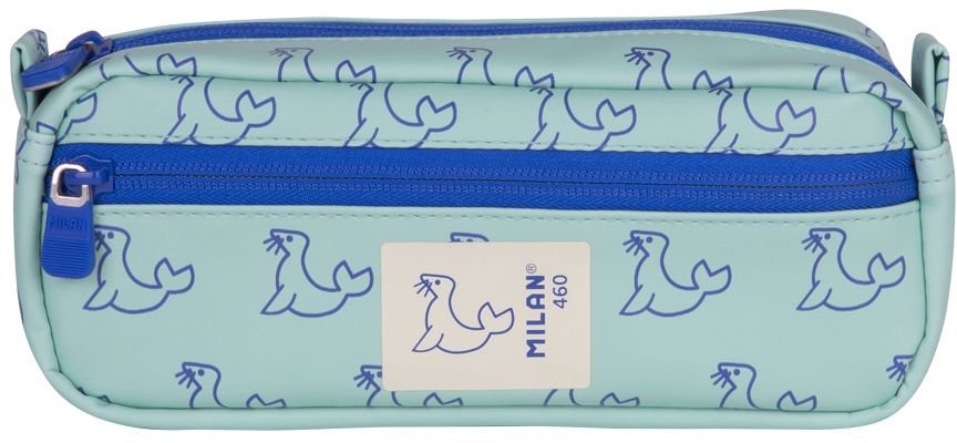 Pencil Case Squared 2 Zipper 460 Green