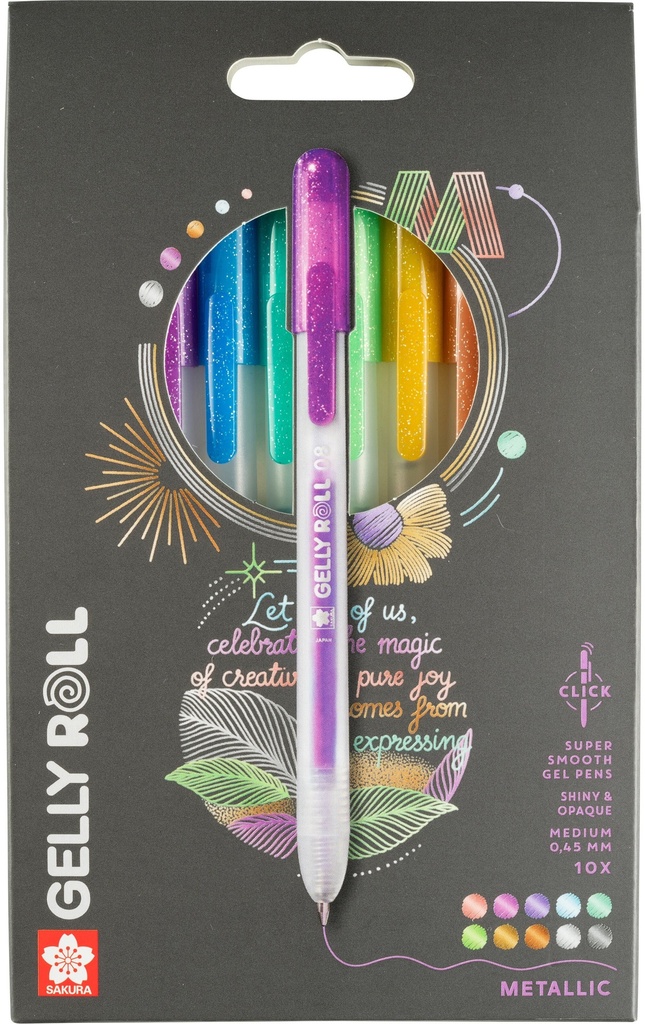Gelly Roll Metallic Retractable Gel Pens, 10-Pack 