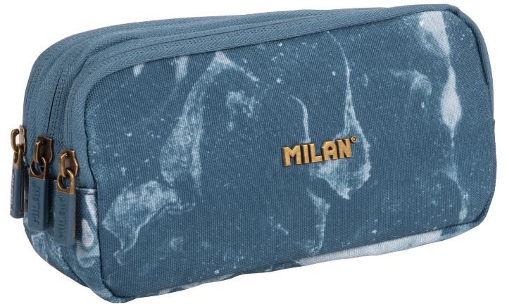 Pencil Case 3 Zipper  Lava Blue