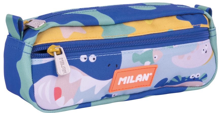 Pencil Case Squared 2 zipper  Blue Odyssey