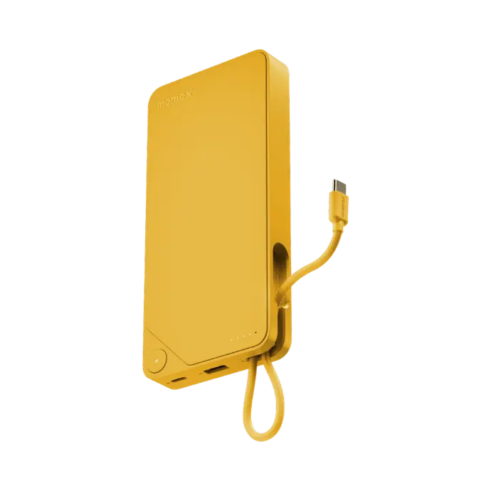 Momax 1-Power X 20000Mah Power Bank With Built-In Usb-C Cable - Yellow