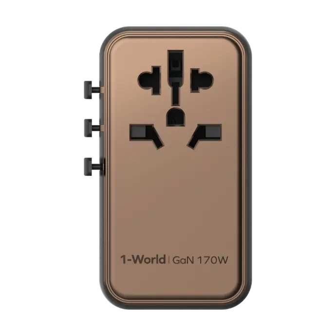 Momax 1-World 170W Gan 4 Port Travel Adapter - Rose Gold
