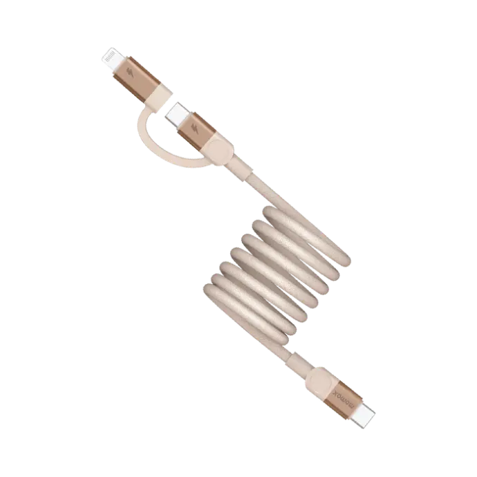 Momax Mag Link Usb-C To C & Lightning Magnetic Cable 2M (Desert Titanium)