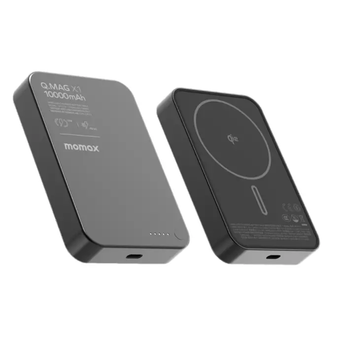 Momax Q.Mag X1 Qi2 10000Mah Gen2 15W Magsafe Wireless Power Bank - Black