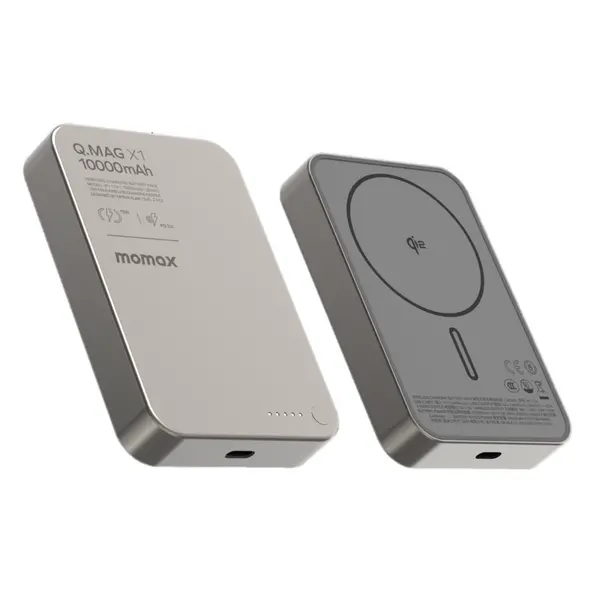 Momax Q.Mag X1 Qi2 10000Mah Gen2 15W Magsafe Wireless Power Bank - Titanium