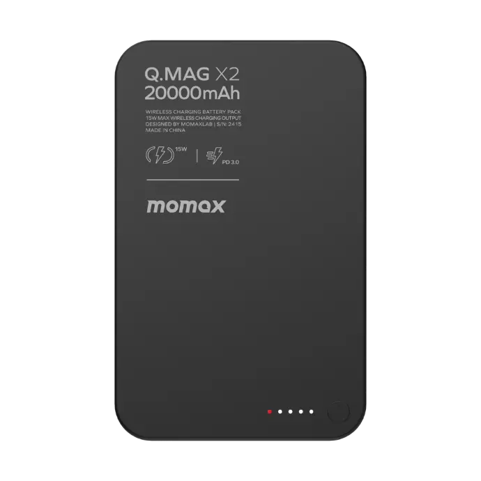 Momax Q.Mag X2 20000Mah Gen2 Magsafe Wireless Power Bank - Black