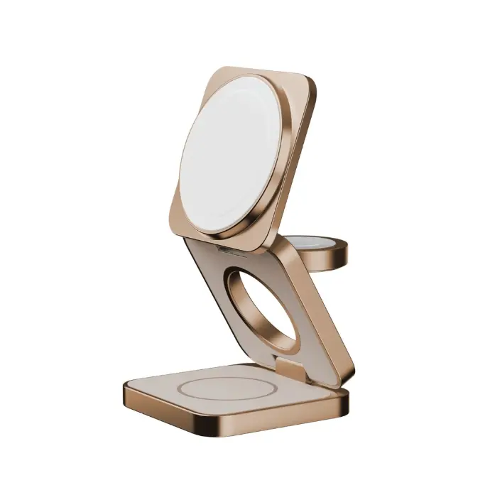 Momax Q2 Mag Go Qi 2 15W 3In1 Magnetic Wireless Charging Stand - Rose Gold