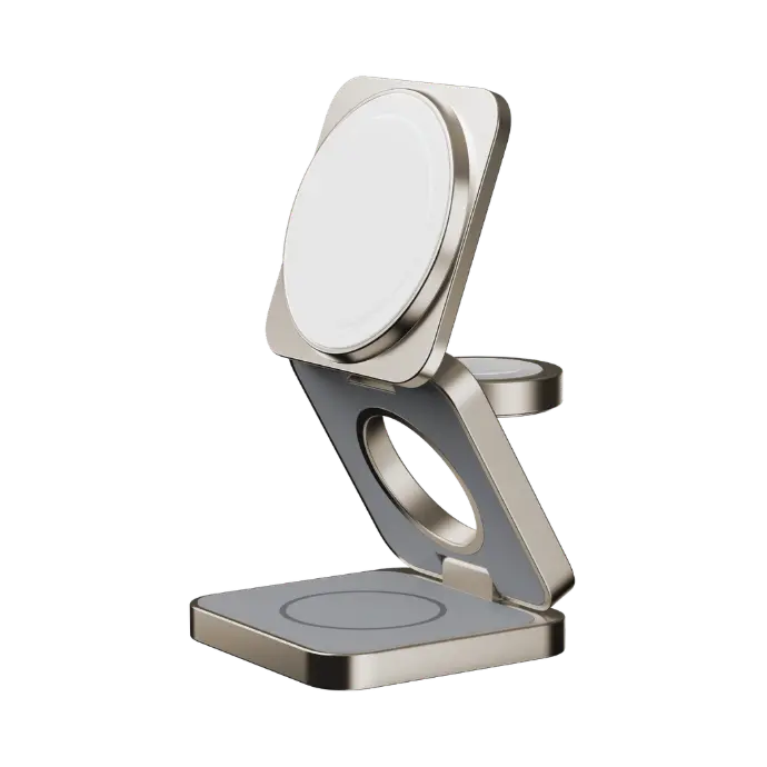 Momax Q2 Mag Go Qi 2 15W 3In1 Magnetic Wireless Charging Stand - Titanium