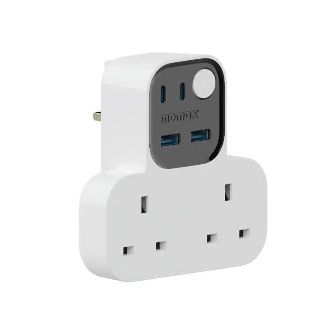 Momax 1-Charger Work Flow T-Shaped Extention 2 Socket With Usb