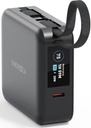 Energea Magpac Mini Plus 10000Mah Magsafe Compatible Power Bank With Built-In C Cables & Display - Black
