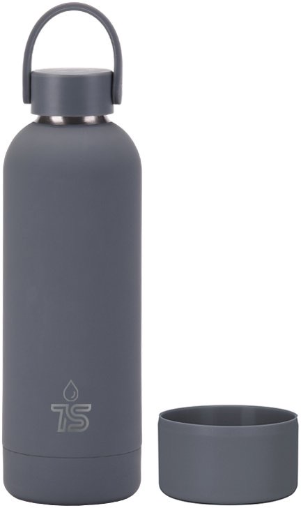Ts Vacuum Bottle With Silicone Base Grey 500Ml