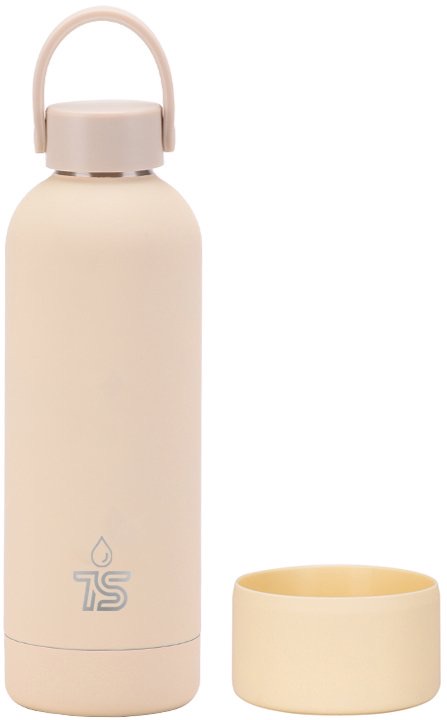 Ts  Vacuum  Bottle With Silicone Base Off-White 500Ml 