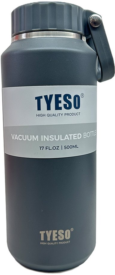 Tyeso Vacuum Stainless Steel Bottle 500Ml Grey