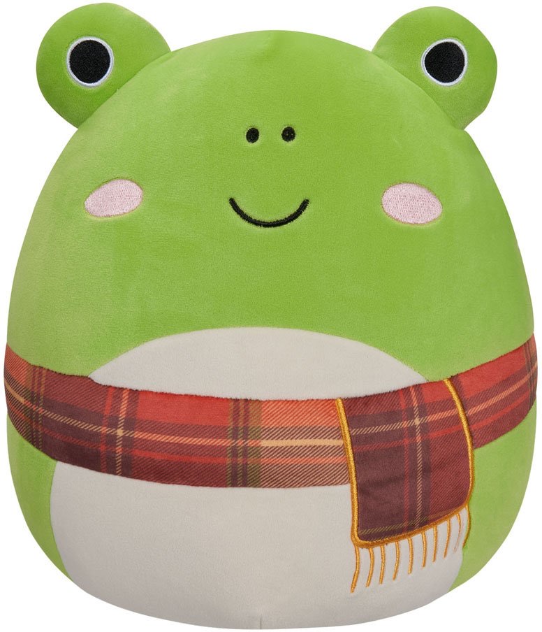 Squishmallows 12" Plush -  Wendy - Green Frog W/Plaid Scarf