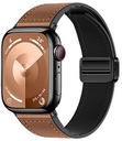 Hoco iWatch WA34 Basic series two-section double magnetic buckle silicone leather strap(38/40/41/42mm) Brown