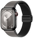 Hoco iWatch WA34 Basic series two-section double magnetic buckle silicone leather strap(44/45/46/49mm) Dark Grey