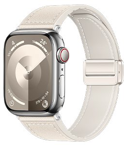 Hoco iWatch WA34 Basic series two-section double magnetic buckle silicone leather strap(44/45/46/49mm) Star Color