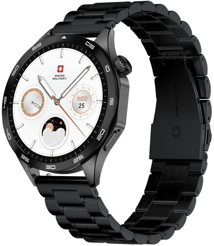 Swiss Military Swiss Intl Blackframe Black Metal Strap