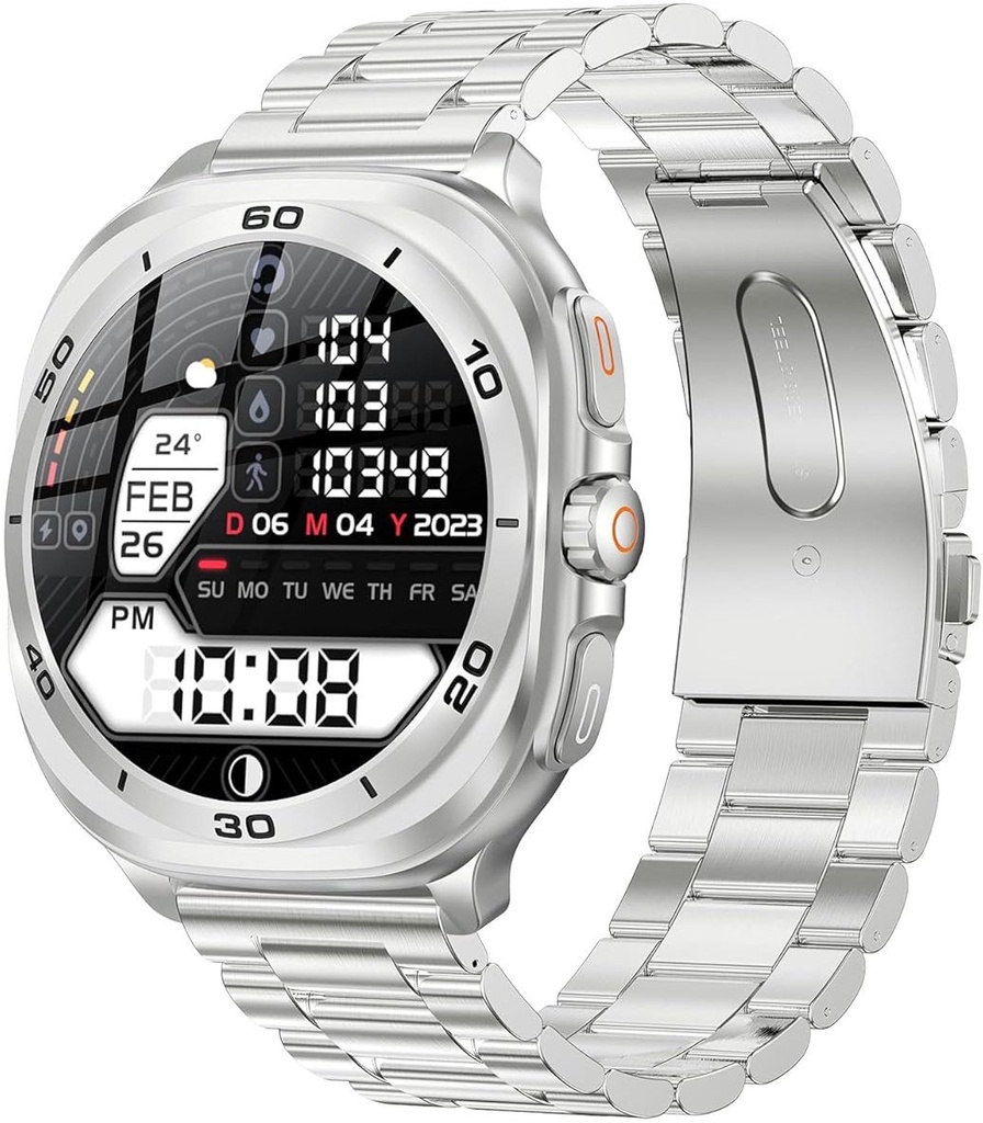 Swiss Military Dom7 Smart Watch With Silver Frame Silver Metal