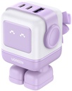 Usb-A+2*Usb-C 65W Robot Gan Tech Fast Charger-Uk Purple