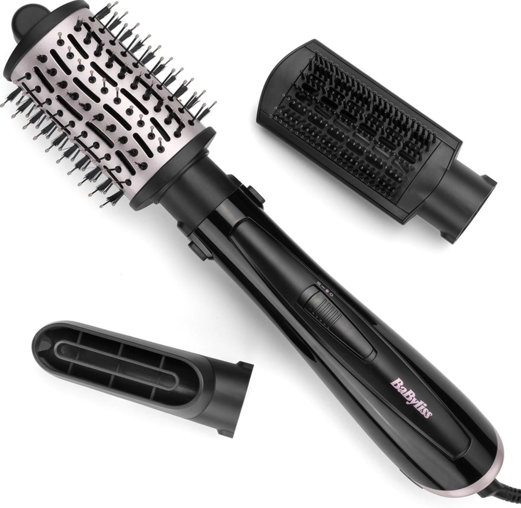 Babyliss Style Smooth 1000 3-In-1 Hot Air Brush For Blow Drying, Straightening And Volume, 1000 W As128Sde