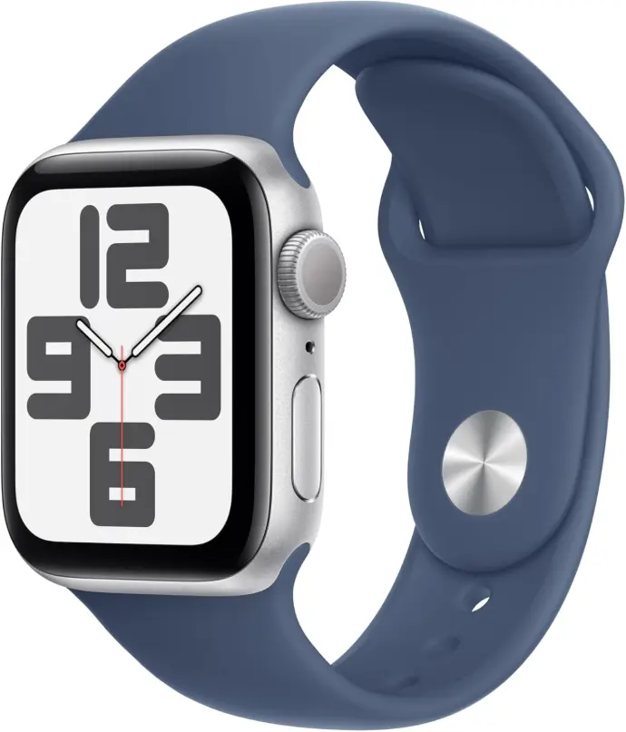 Apple Watch SE GPS 40mm Silver Aluminium Case with Denim Sport Band -