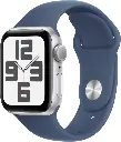 Apple Watch SE GPS 40mm Silver Aluminium Case with Denim Sport Band -