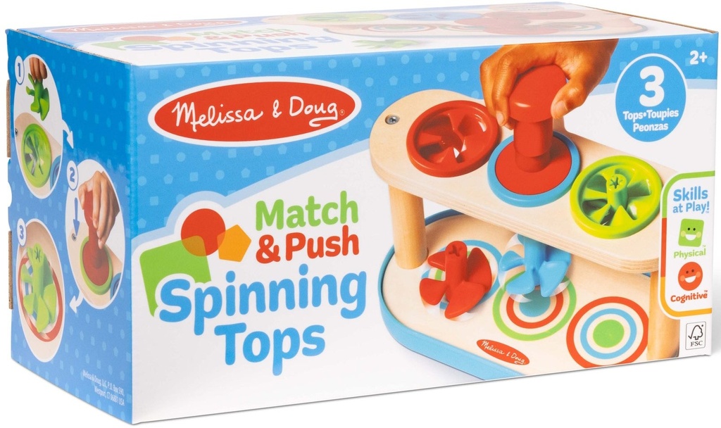 Melissa & Doug Match & Push Spinning Tops 