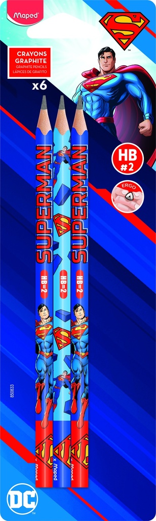 Hb Pencil+Er Bls=6Pcs Blackpeps Superman