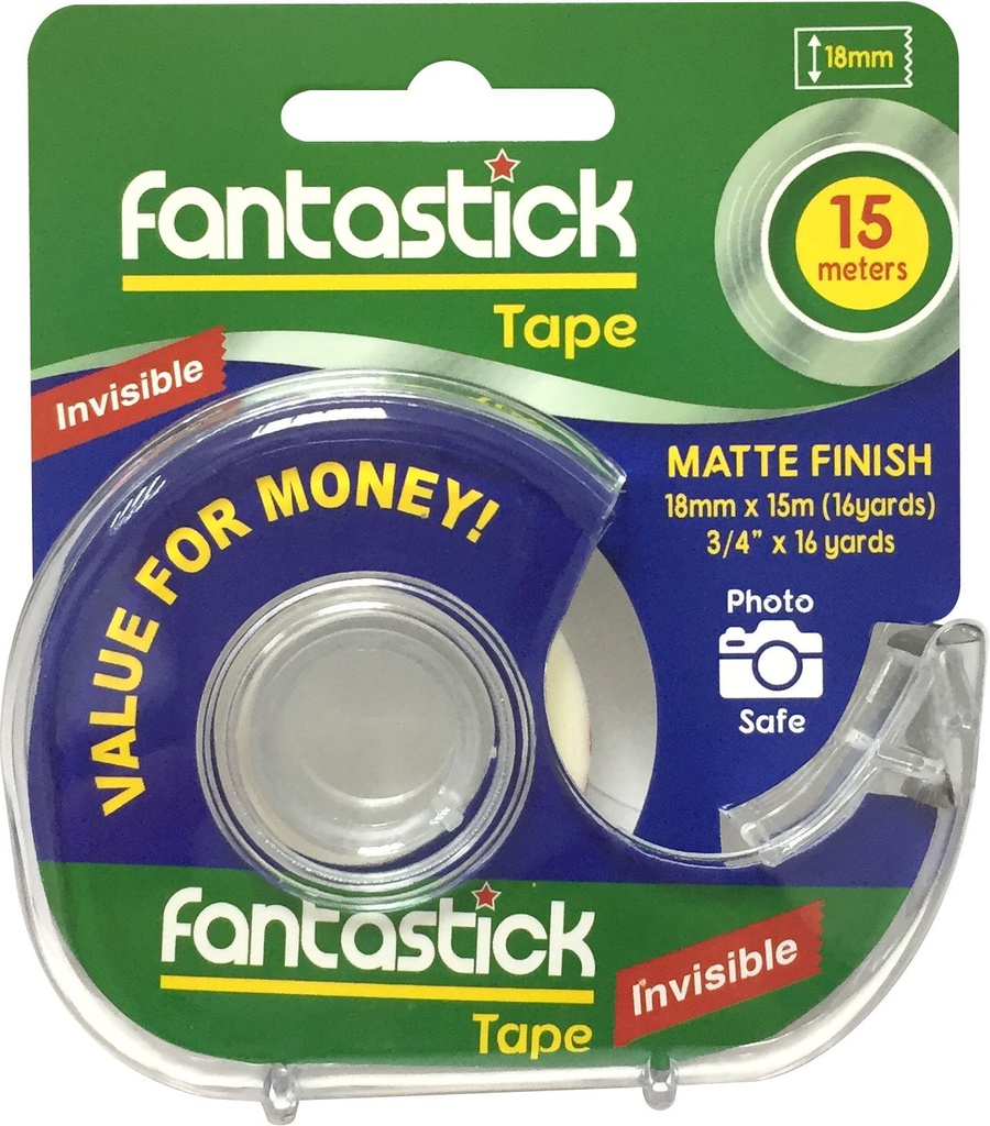 Fantastick Invisible Tape Disp 18Mm X16Y