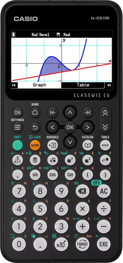 Graphing Calculator With An Innovative Color Display, 3D Graph and Python. FX-CG100-W-DT