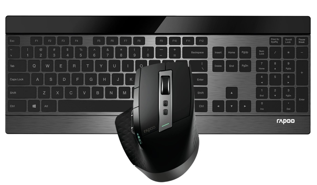 Rapoo 9900M Multi-mode Wireless Ultra-slim Keyboard & Mouse US Black