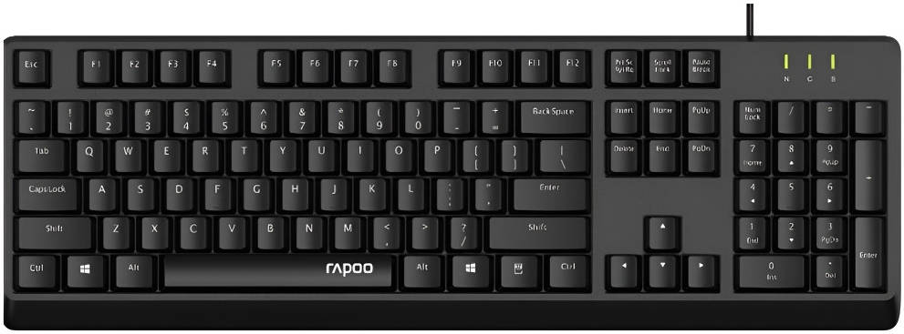 Rapoo NK1900 Wired Keyboard AR Black