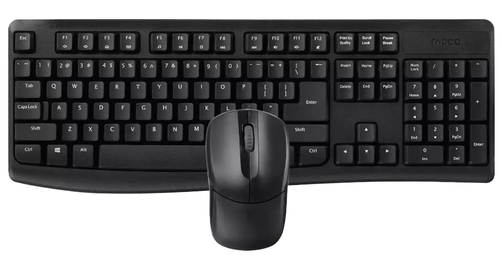 Rapoo X1800Pro Wireless Optical Mouse & Keyboard AR Black
