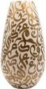 Ceramic Vase White And Gold(Abstract Letters)