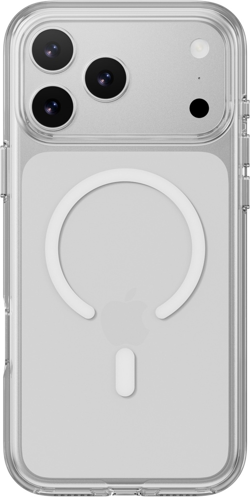 Mageasy Bright M Never Yellowing Protective Clear Case With Independent Metal Buttons For Iphone 17 Pro Max-Transparent/White Ring