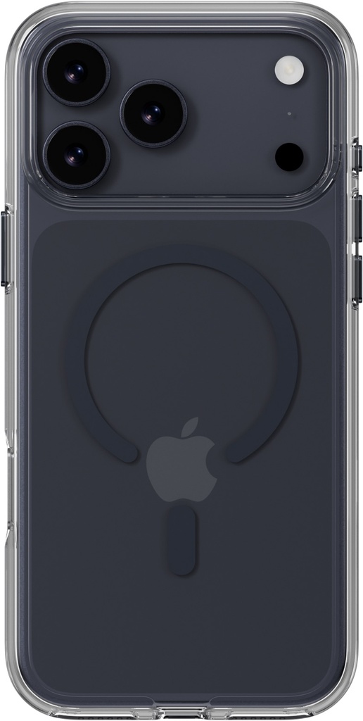 Mageasy Bright M Never Yellowing Protective Clear Case With Independent Metal Buttons For Iphone 17 Pro Max-Transparent/Midnight Ring