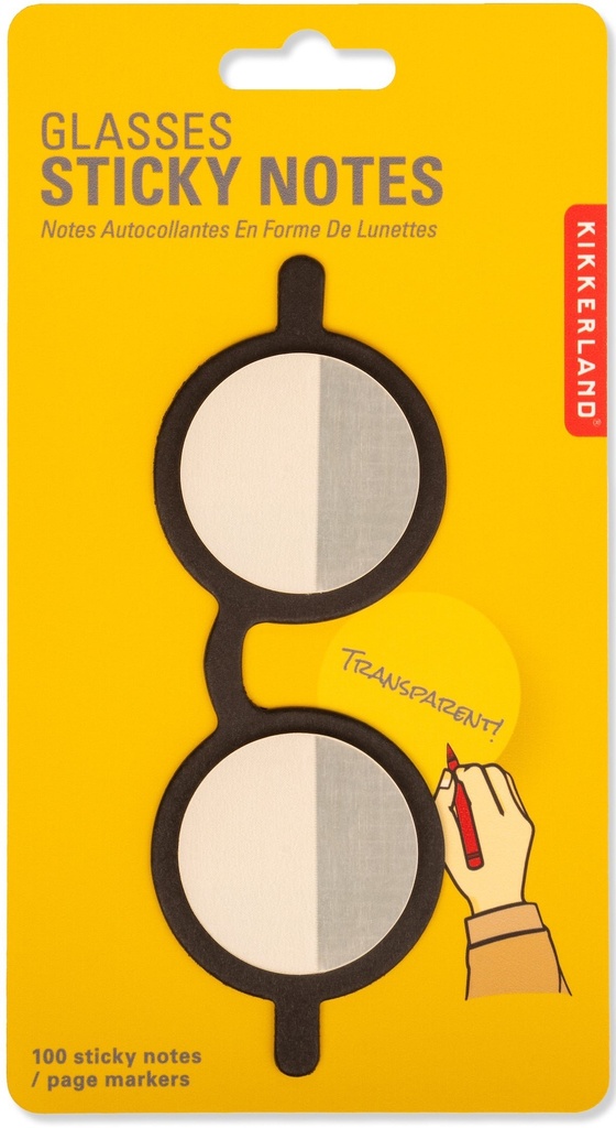 Kikkerland Glasses Transparent Sticky Notes