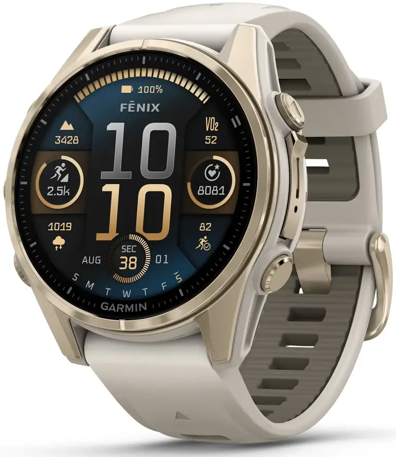 Garmin - Fenix 8 43Mm,Amoled,Saph,Sftgldss/Fggry,Foggry/Dksndbnd,Emea 010-02903-11