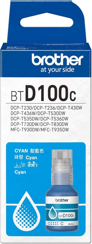 Brother BTD100C Cyan Cartridge For DCP-T430W,DCP-T530DW,DCP-T730DW,DCP-T830DW,MFC-T930DW