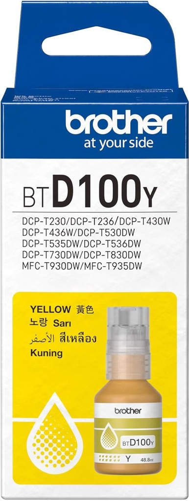 Brother BTD100Y Yellow Cartridge For DCP-T430W,DCP-T530DW,DCP-T730DW,DCP-T830DW,MFC-T930DW